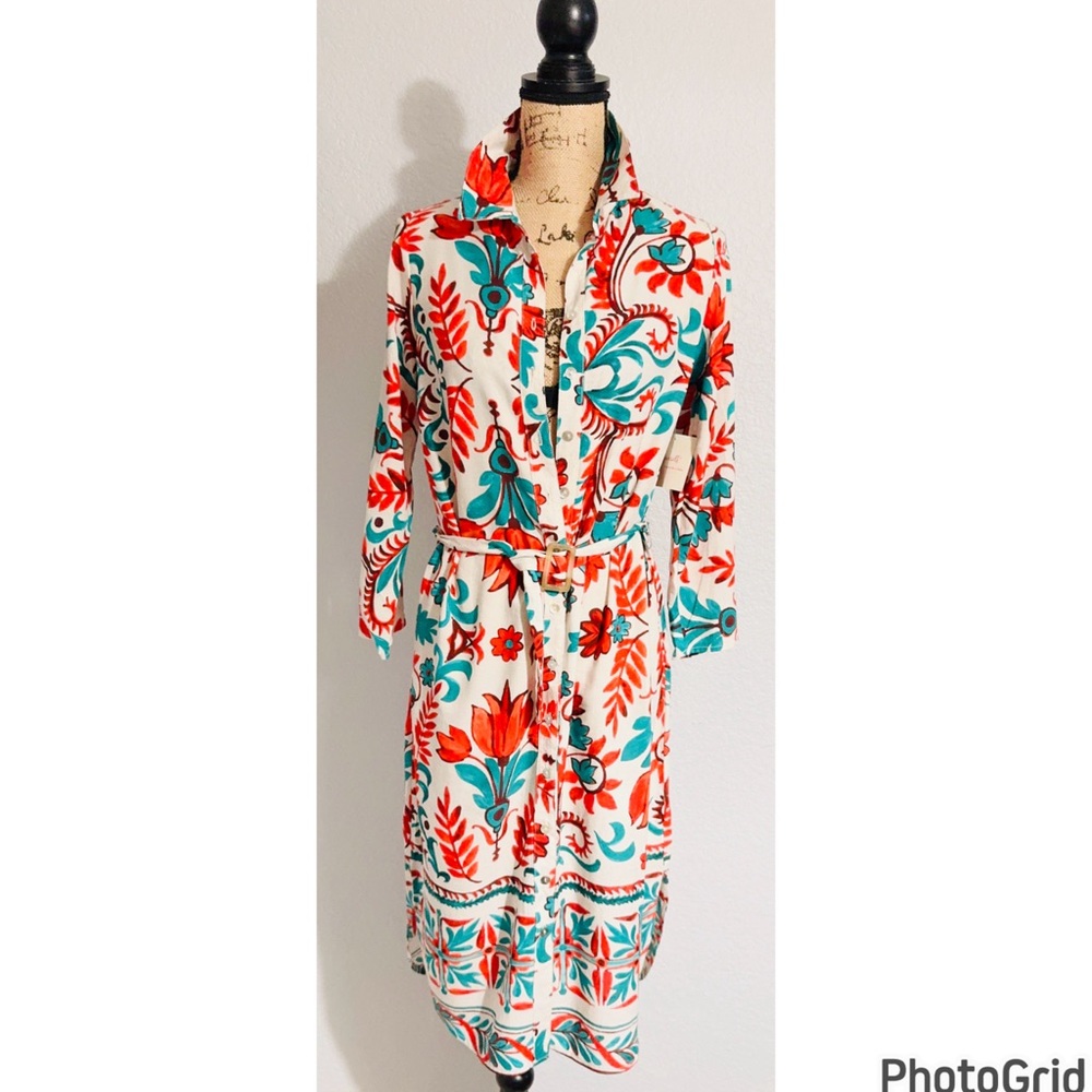 Anthropologie Fog & Flower Linen Blend Desss